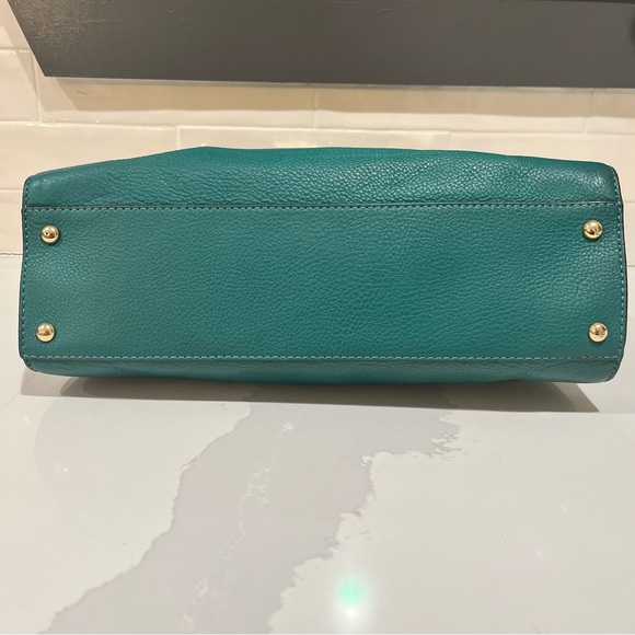 Michael Kors Hamilton East West Sea Green Pebbled Leather Bag/Tote EUC - Picture 9 of 13